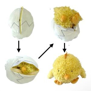 Pottery Barn Kids Hatching Baby Chick Plush Easter Egg Stuffed Animal